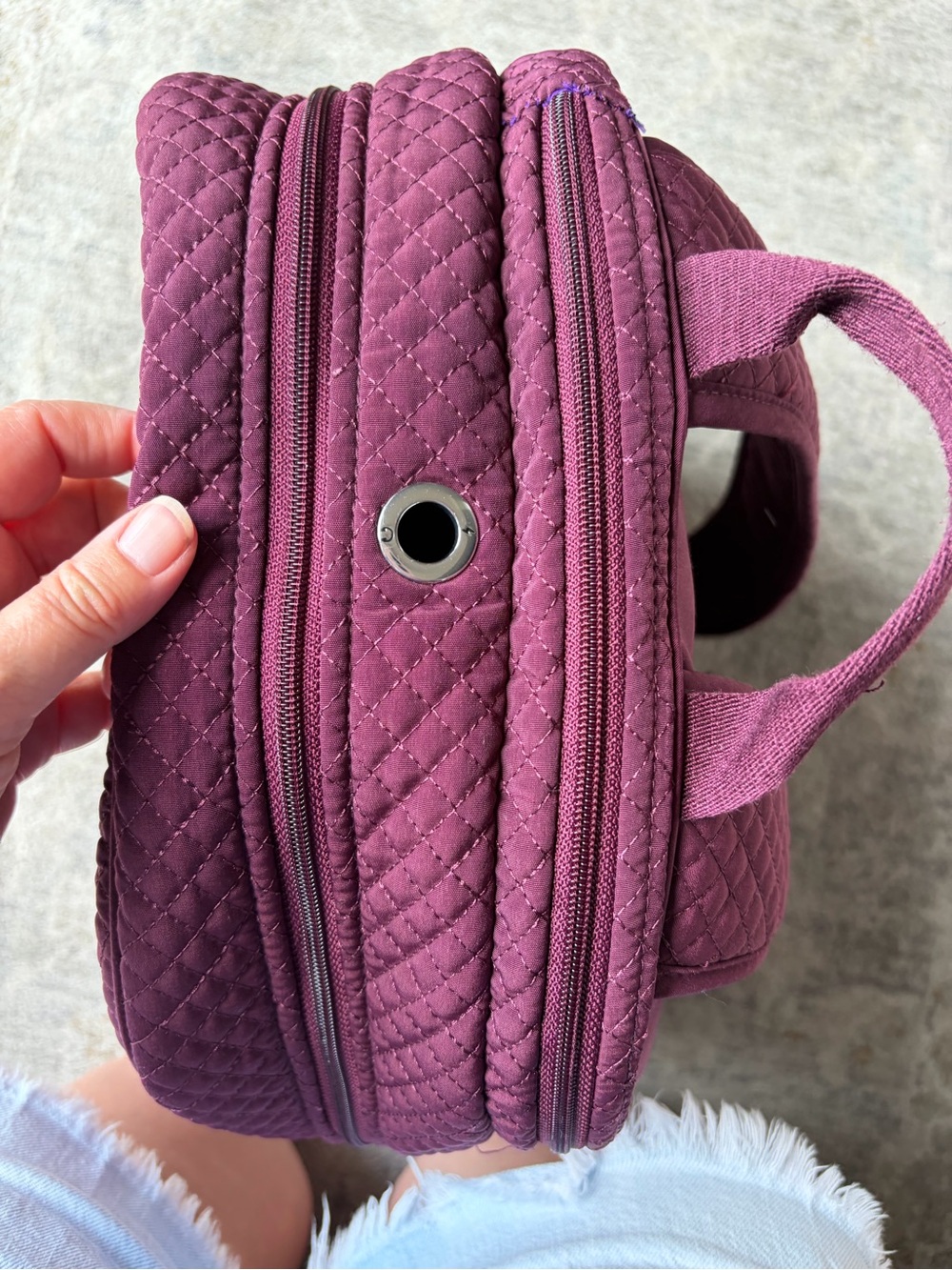 Vera Bradley Campus Backpack Microfiber Quilted Mulled Berry contrasting Lining - Picture 8 of 11